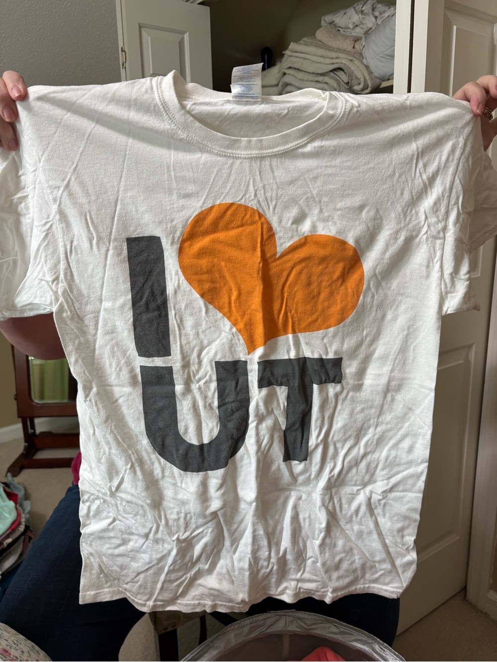 I Heart UT University of Tennessee Volunteers Graphic Tee with Orange Heart